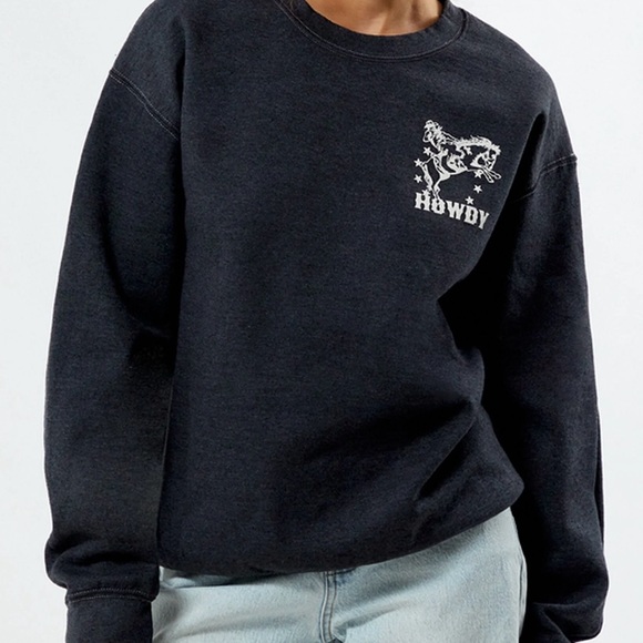 Golden Hour Horse Riding Howdy Crew Neck Sweatshirt - Picture 4 of 4
